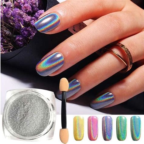 Poudre à Ongles Holographique Laser Chrome Pigment Licorne Holo Rainbow