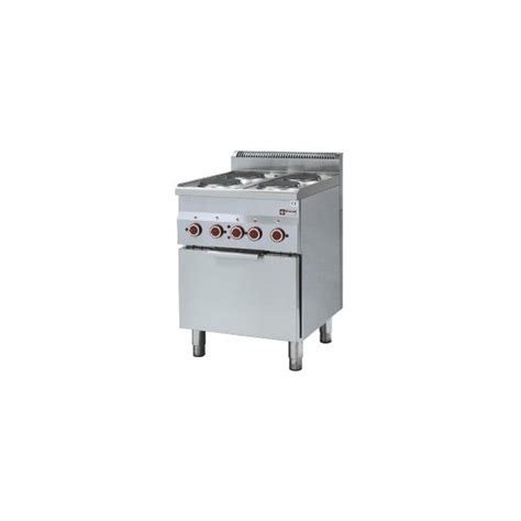 Fourneau 4 feux gaz et four convection électrique GN 2 3 Pro 600