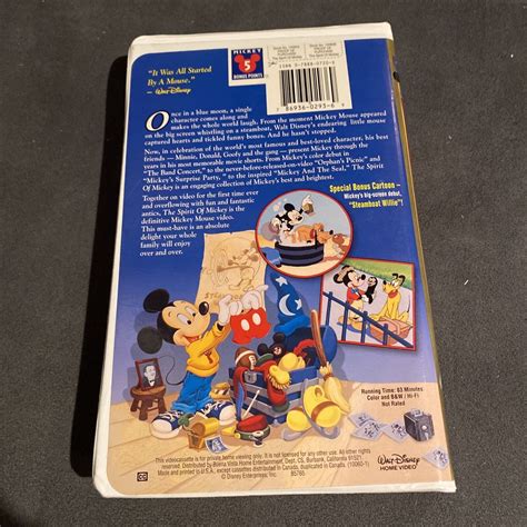 Walt Disney S The Spirit Of Mickey VHS 1998 Color And B W