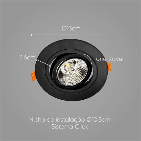 Spot Embutir Conecta ABS DL152AR70 Bella LED AR70 Br Frio ST2751