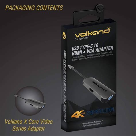 Volkano X Core Video Series Usb C To Hdmi And Vga Adapter Invastor