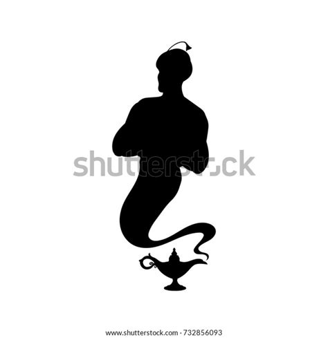 Genie Aladdin Tale Silhouette Lamp Vector Stock Vector (Royalty Free) 732856093