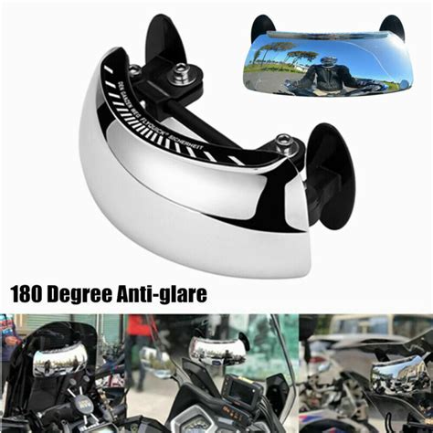 180 Degree Motorcycle Blind Spot Mirror Rear View Mirror Anti Glare