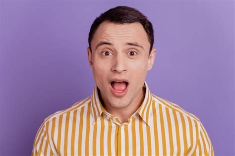 Premium Photo Portrait Of Crazy Positive Shocked Guy Open Mouth Sale