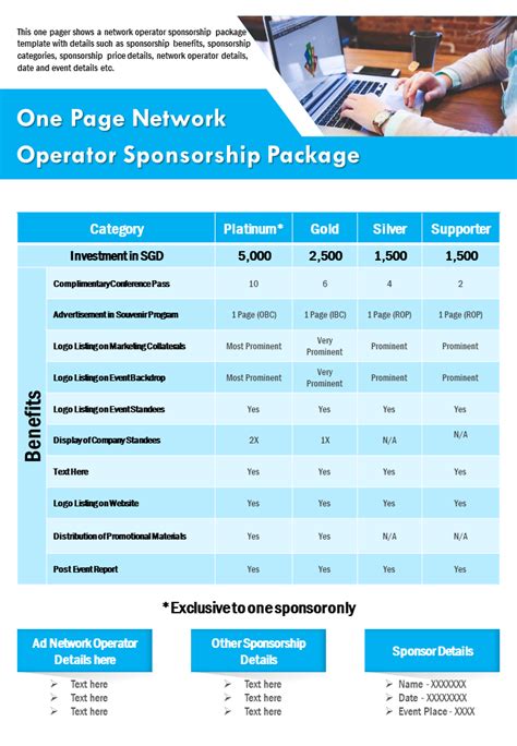 One Page Sponsorship Sell Sheet Templates To Gain Relevant Sponsors