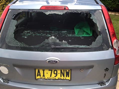 Window Smashed By Giant Hailstones Red Rock Nsw Extreme Storms