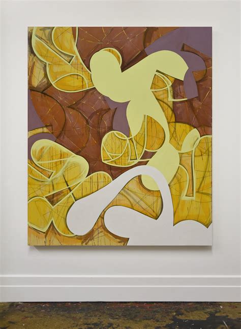 EARLY RISER, 2023, acrylic and charcoal on raw canvas, 64 x 54 inches