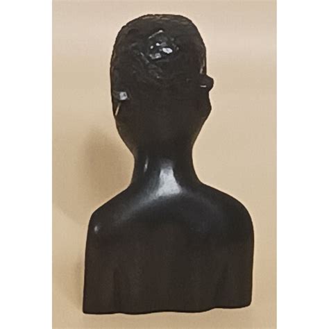 Vintage African Trible Hand Carving Ebony Wood Sculpture Male Head Bust