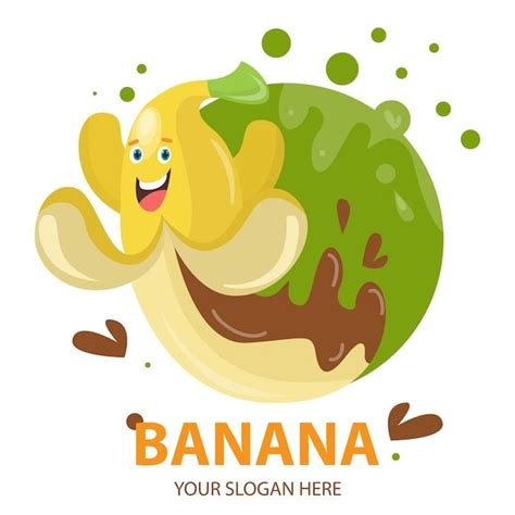 Chocolate Banana Character Logo Template
