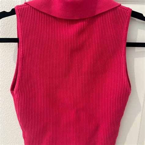 House Of Harlow 1960 Tops House Of Harlow 96 Nwt Hot Pink Ribbed Collar Top Size Xs Poshmark