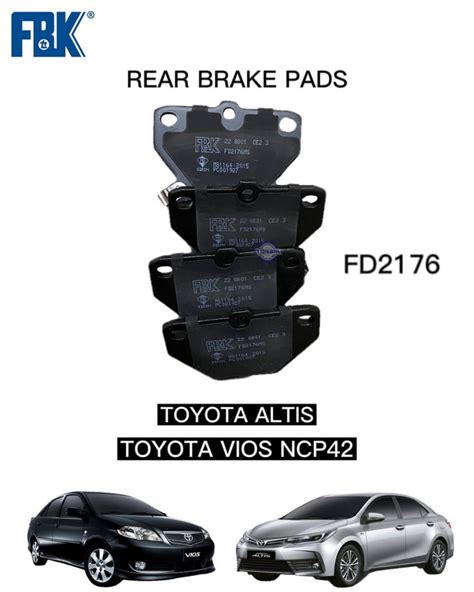 Toyota Vios Ncp Altis Rear Disc Brake Pad Fbk Fd