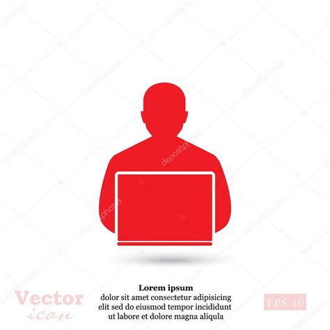 Hombre Trabajando En El Icono De La Computadora Vector Gr Fico