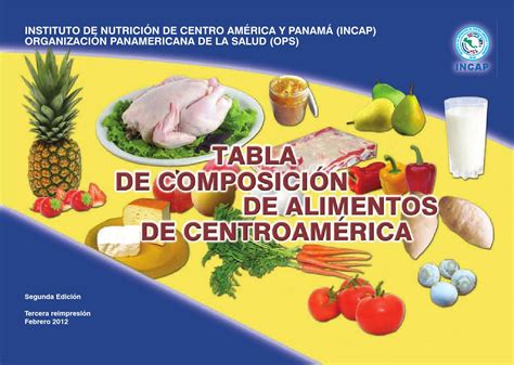 Tabla De Composicion De Alimentos Para Centroamerica Del Incap By Ozkr