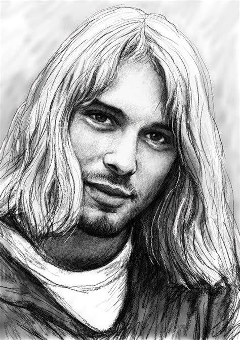 Kurt Cobain Art Drawing Sketch Portrait Painting by Kim Wang - Pixels