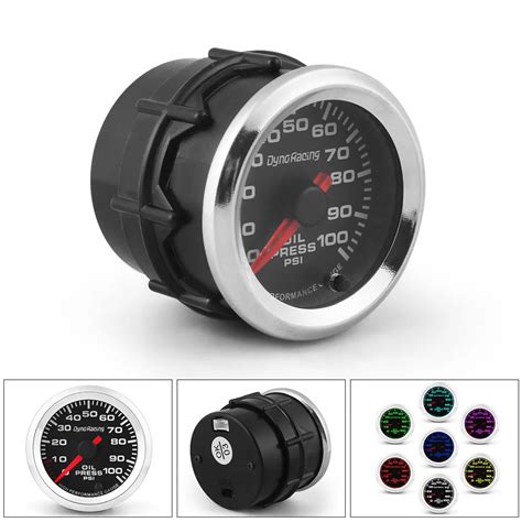 High Performance 2 52mm 12V Oil Press Gauge PSI 7 Colors Pointer Oil