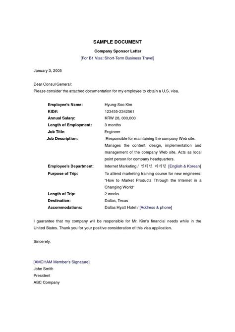 Invitation Letter For B1 Visa