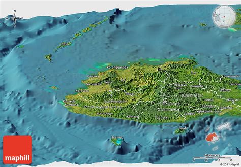 Satellite Panoramic Map Of Western