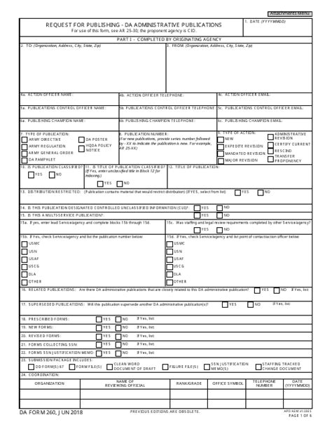 Da Form 260 Fill Out Sign Online And Download Fillable Pdf