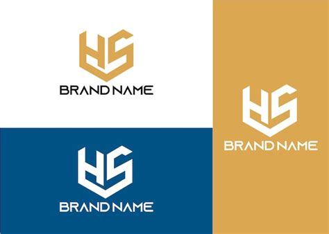 Premium Vector Modern Monogram Initial Letter Hs Logo Design Template