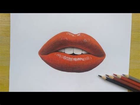 How To Draw Realistic Lips Using Colored Pencils Easy Step By Step