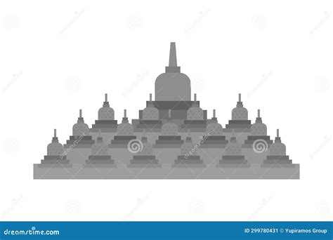 Borobudur Indonesia Temple Cartoon Vector 299780431