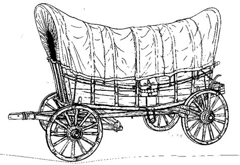 Pioneer Wagon Coloring Page Coloring Pages