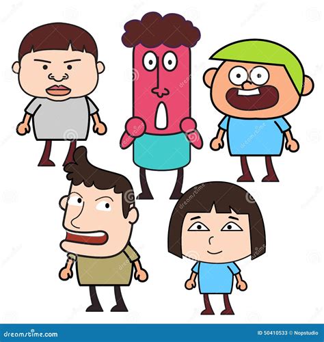 Group Of Funny Cartoon People Stock Vector - Image: 50410533