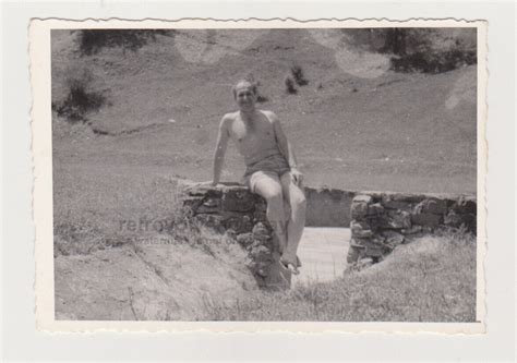 Affectionate Handsome Hairy Man Shirtless Daddy Beach Torso Trunks Gay Int EBay