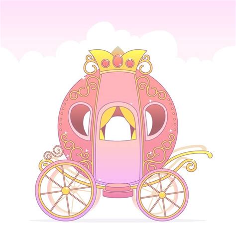 Free Vector Fairytale Carriage With Golden Crown Fête De Princesse