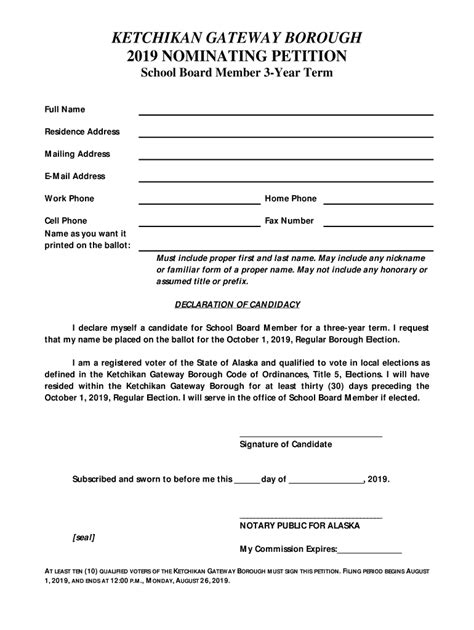 Fillable Online Declaration Of Candidacy And Nominating Petition For