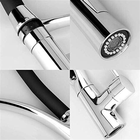 Gavaer Kitchen Taps Kitchen Tap With 360 Swivel Kitchen Mixer And Black Silicone Hose Kitchen