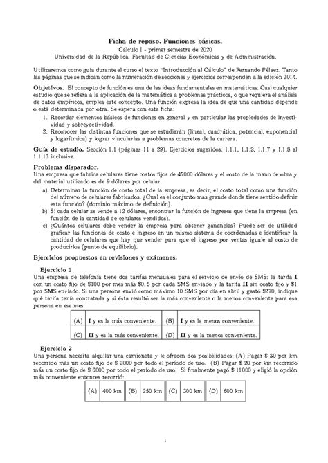 Ficha Actividades De Clasa Ficha De Repaso Funciones B Asicas