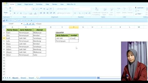 Cara Menggunakan Rumus Countif Di Microsoft Excel Youtube