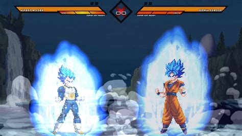 Vegeta Ssj Blue Vs Goku Ssj Blue Mugen Char Youtube