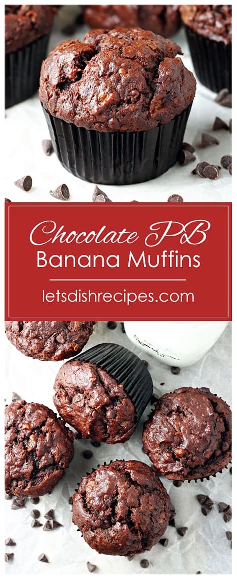 Chocolate Peanut Butter Banana Muffins Lets Dish Recipes