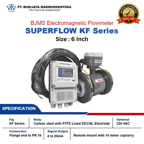 BJMS Superflow Electromagnetic Flowmeter Carbon Steel PN16 C W Panel