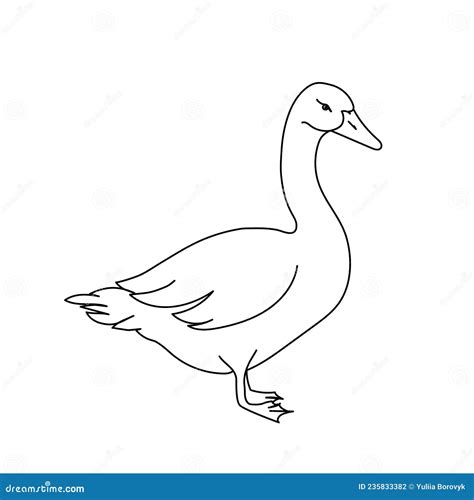 Goose Line Drawing Minimalistic Style For Logo Icons Emblems