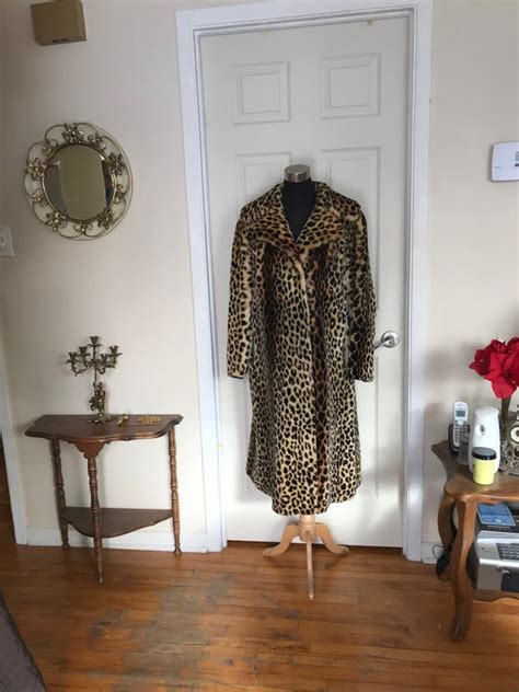 S Leopard Print Faux Fur Coat Vintage Cheetah Pr Gem