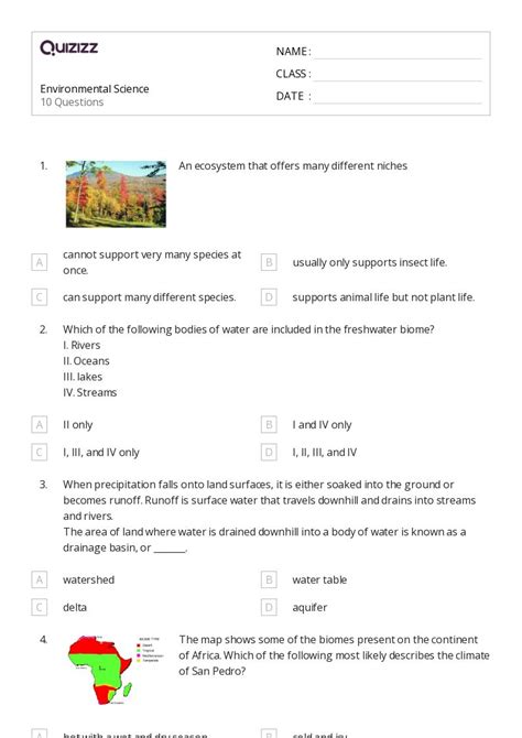 50 Environmental Science Worksheets For 8th Grade On Quizizz Free