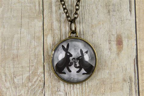 Rabbit Necklace Rabbit Pendant Bunny Necklace Bunny Etsy Rabbit