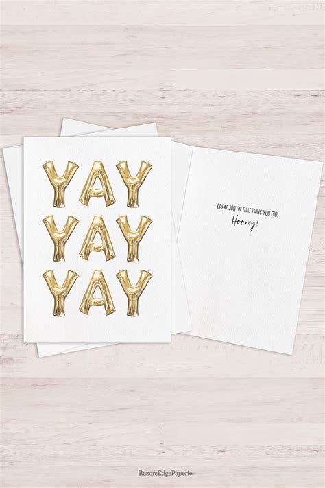 Printable Congratulations Card Instant Download Yay Hooray Etsy