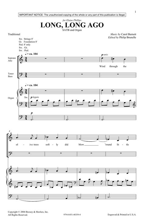 Long Long Ago Music Sheet