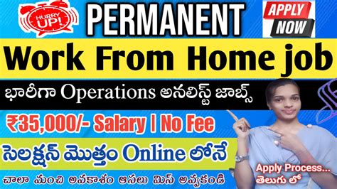 Permanent Work From Home Job In Telugu Full Creative Job Apply