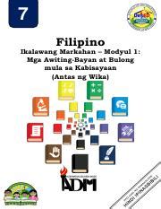 Filipino Q Mod Mga Awiting Bayan At Bulong Mula Sa Kabisayaan Pdf