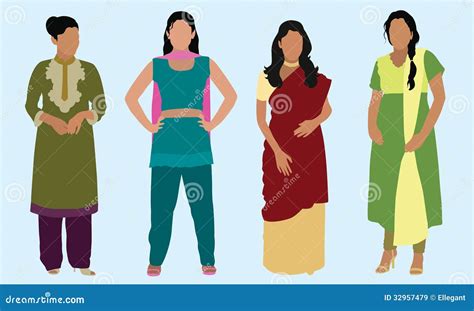 East Indian Women stock vector. Illustration of east - 32957479