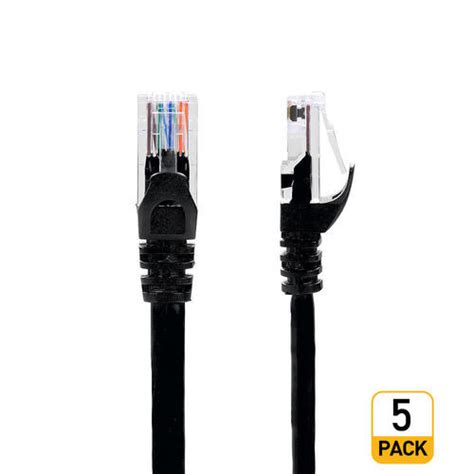 Black Box 25FT Cat6 Snagless Unshielded (UTP) Pure Bare Copper Patch Cable 550MHz — White (5-Pack) (EVNSL-C6-UTP-25FT-WH-5PK)