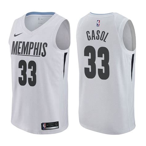 Memphis Grizzlies Marc Gasol 33 White City Edition Stitched Jersey