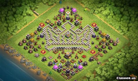 Town Hall 11 Th11 Crown Fun Base With Link 7 2019 Hybrid Base Clash Of Clans