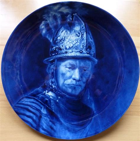 De Porceleyne Fles Delft Plate Der Mann Mit Dem Goldhelm Nach