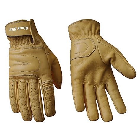 Guantes Cortos De Piel FGL 004 ROAD DANDY Mostaza Tienda Moto Rider